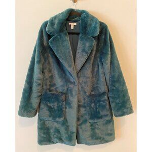 Cara Santana X Nine West Faux Fur Coat Teal Small